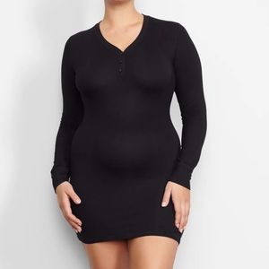 SKIMS sleep Henley dress size XL soot color GUC